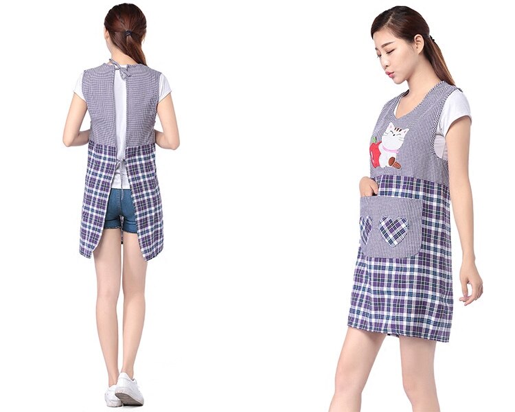 Aprons for the Kitchen Simple Washed Cotton Uniform Aprons for Woman Lady's Kitchen Cooking Coffee Shop apron for chef