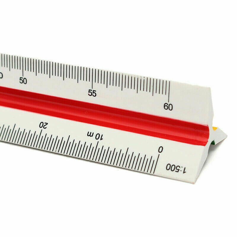 1pcs Plastic Triangular Scale Ruler 3 Sides for Architecture Drafting Architect Engineers Technical Measuring Tools