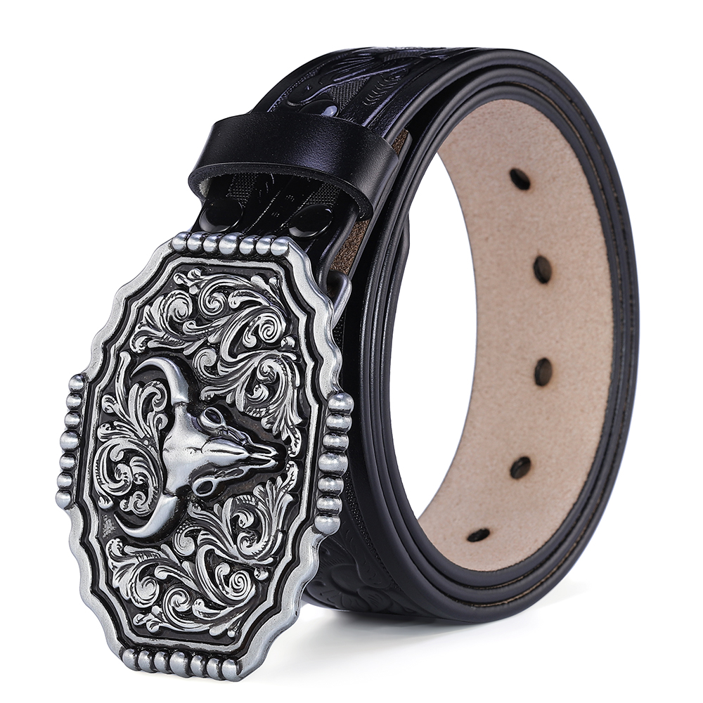 Cinto ocidental masculino cintos de couro genuíno para homens mulheres cowboy cowgirl grandes letras fivela ouro masculino cintos longo preto marrom qualidade: Branco / 120cm