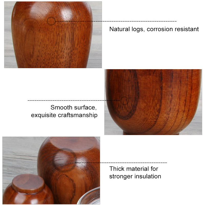 Öl mjölk drinkware 1 st grönt te koppar primitiva handgjorda stor magmugg naturlig trä kopp multifunktion japansk stil