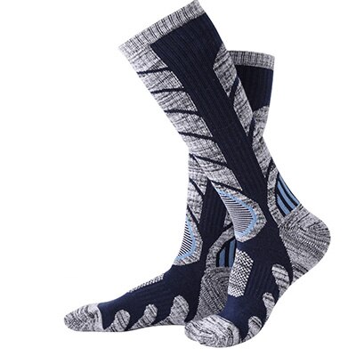 1 Paar Outdoor Winter Sneeuw Skiën Katoenen Dikker Sokken Kousen Been Bescherming Warm Zweet Absorberen Sport Voor Volwassen Mannen Vrouwen: Deep blue / EUR39-43