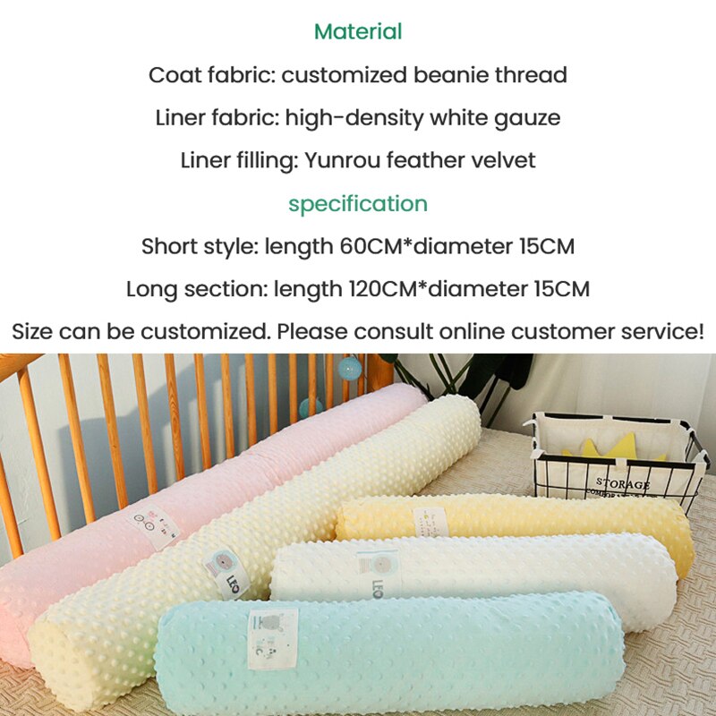 Beanie Velvet Cylindrical Bed Surrounding Baby Comforting Pillow Anti-falling Guardrail Crib Bed Fence Pillow for Pregnant Women