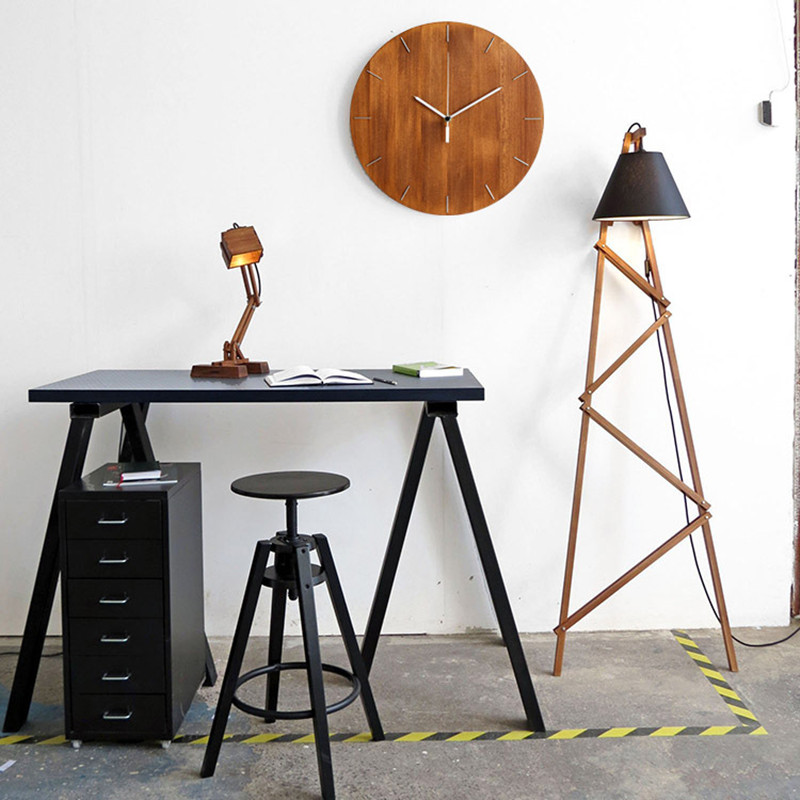 12inch 30cm Diameter Big Wooden Round Wall Hanging Clock Wooden Needle Wall Clock Home Decoration