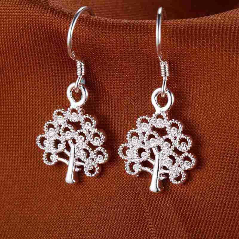 Sinta S925 Sterling Zilveren Oorbellen Silvertree Crystal Casual Earring Voor Vrouwen Verjaardag