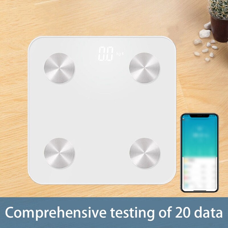 Bodyfat Smart Digitale Weegschaal 20 Body Analyzer Met Smartphone App Bluetooth: White