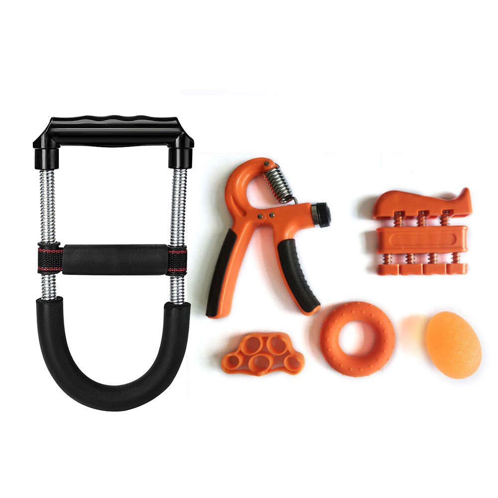 6 stk/sæt håndgreb forstærker håndledsøvelser omfattende fitnesscenter fitness finger power træning muskel relex genopretningsudstyr: Orange