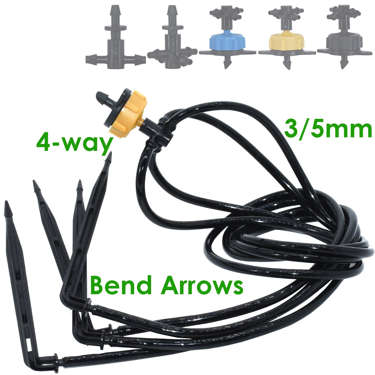Sprycle 5-140M 3/5Mm Pvc Slang Micro Drip Irrigatie Systeem W/Puncher 1/8 ''tuin Tubing Pijp Pijl Druppelaar Planten Kas
