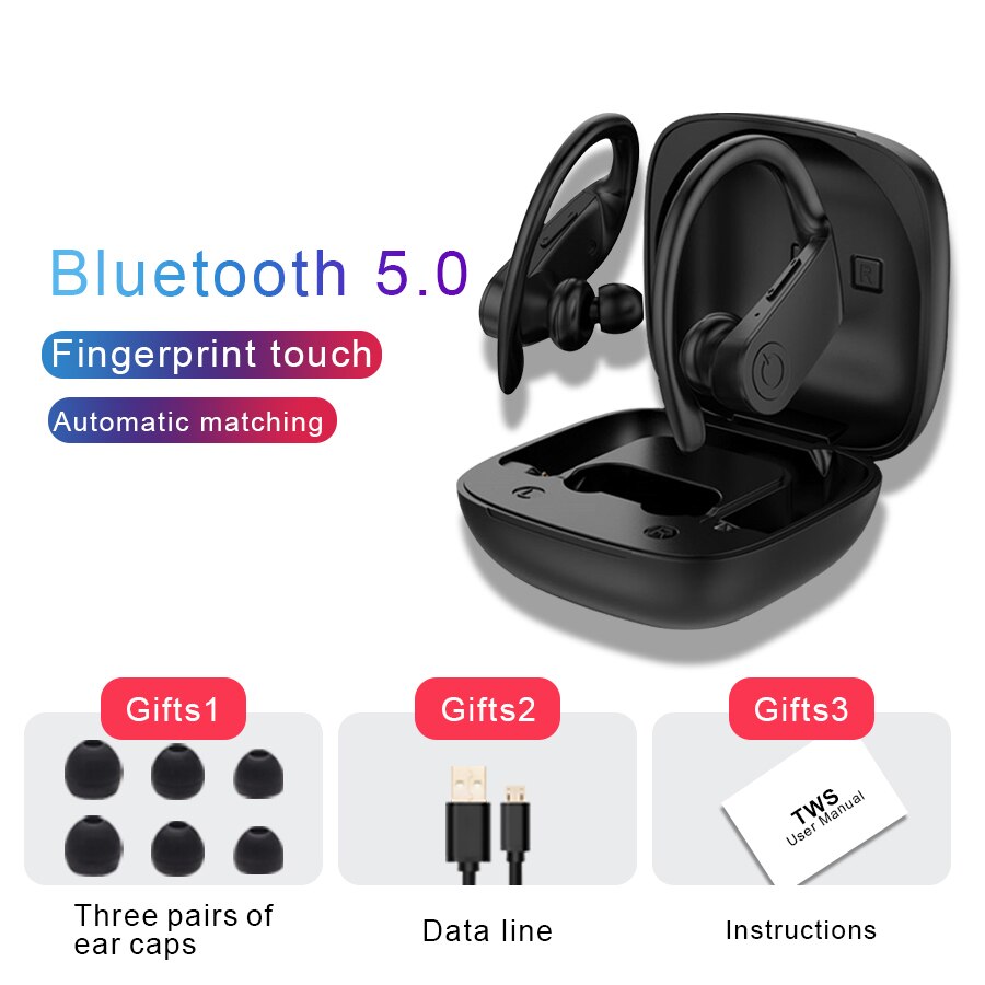 Bluetooth Oortelefoon 5.0 Tws Draadloze Headphons Oordopjes Sport Oordopjes 3D Stereo Gaming Headset Met Microfoon Opladen Doos Voor Telefoon: Default Title