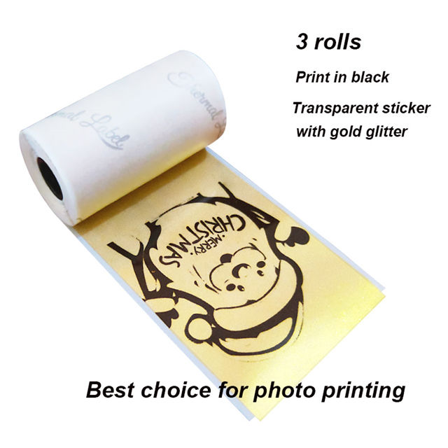 Papier auto-adhésif thermique 57mm, papiers d'étiquettes imprimables pour imprimante de poche M02/M02S/M02Pro, papier Photo autocollant pour iphone: Transparent StickerC