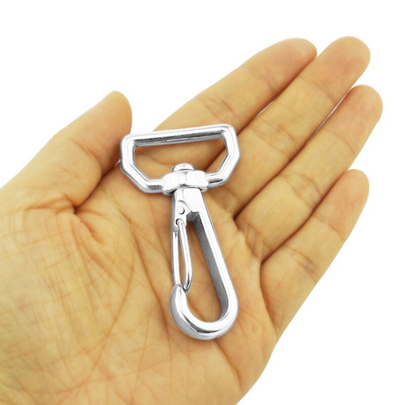 2PCS Swivel Snap Hook Stainless Steel Quick Strapping Hook Hiking Camping Carabiner