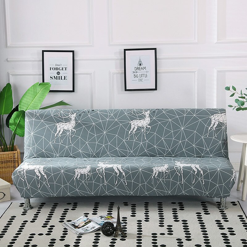 Längd 160-190cm bäddsoffa överdrag utan armstöd fällbart överdrag stretch överdrag billiga sofföverdrag elastiskt spandex överdrag: K346