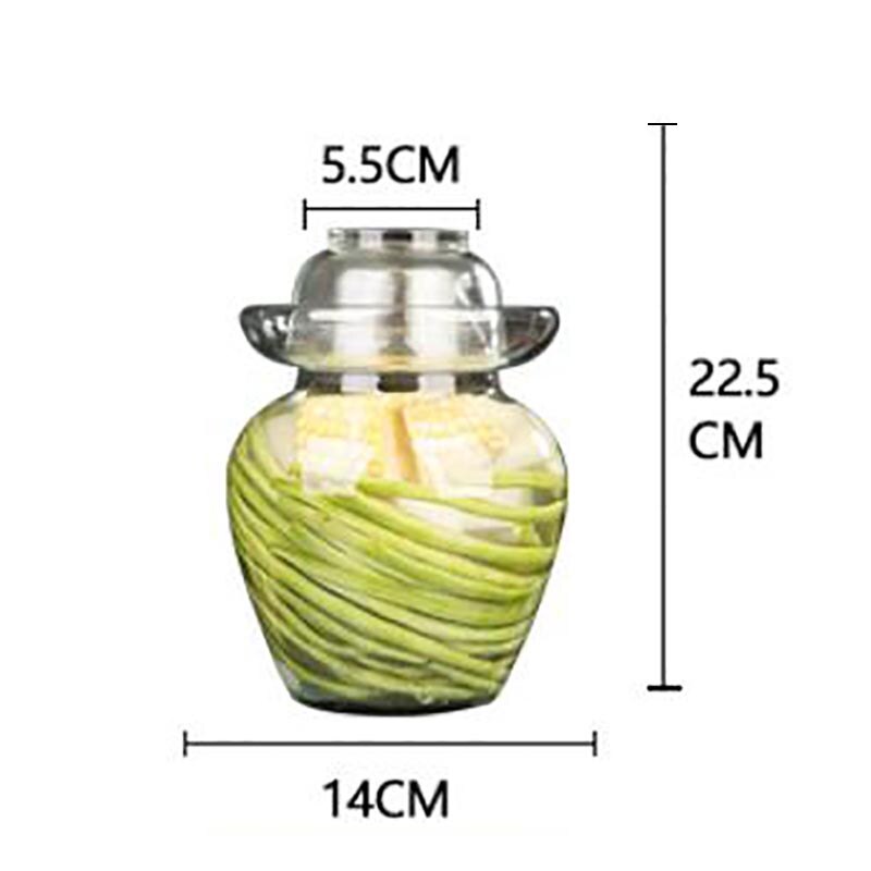 2.5l gjennomsiktig kimchi-beholder tykkere glass syltebeholder kjøkkentilbehør mat syltet forseglet oppbevaring reddik syltetøyglass