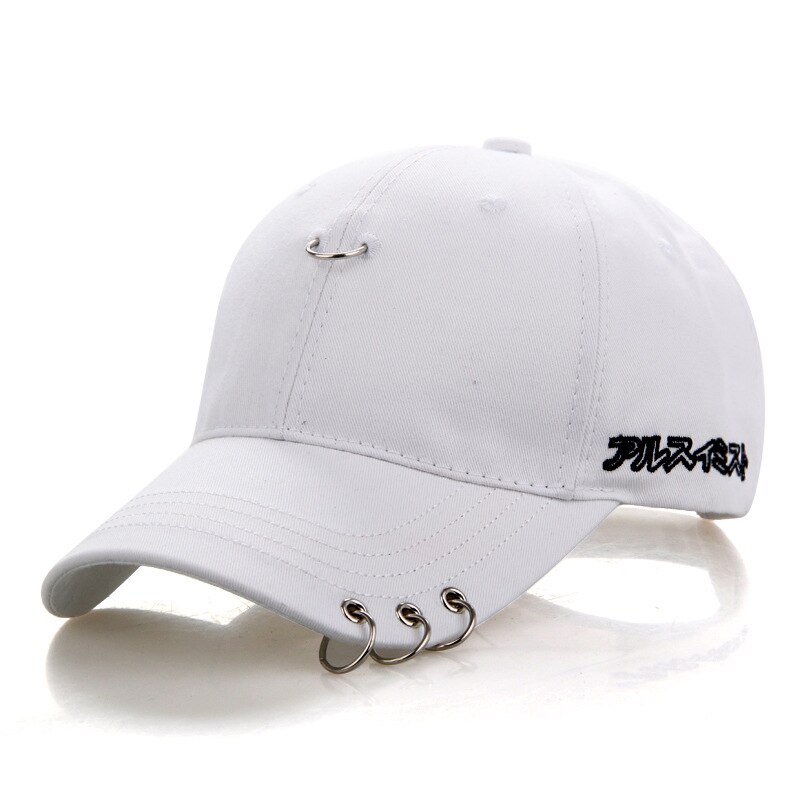 Koreaanse Vrouwen Baseball Cap Iron Ring Zon Hoeden Wit Roze Herfst Outdoor Zonnebrandcrème Paar Hoed Voor Mannen Snapback caps: white