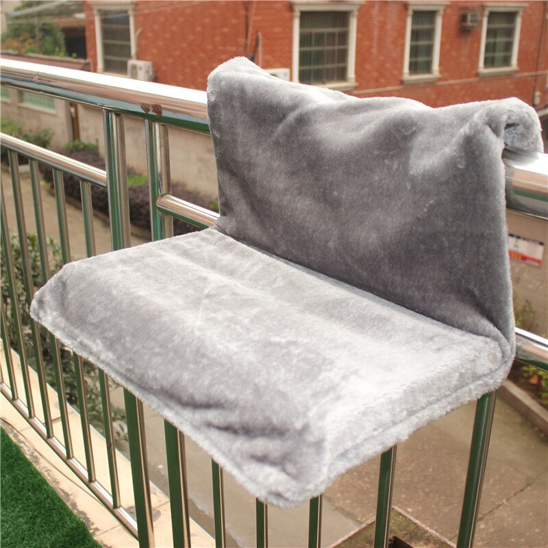 Cama con ventana extraíble para gato, hamaca con radiador, asiento para perca, hamaca colgante para gato, hamaca para mascota: Grey