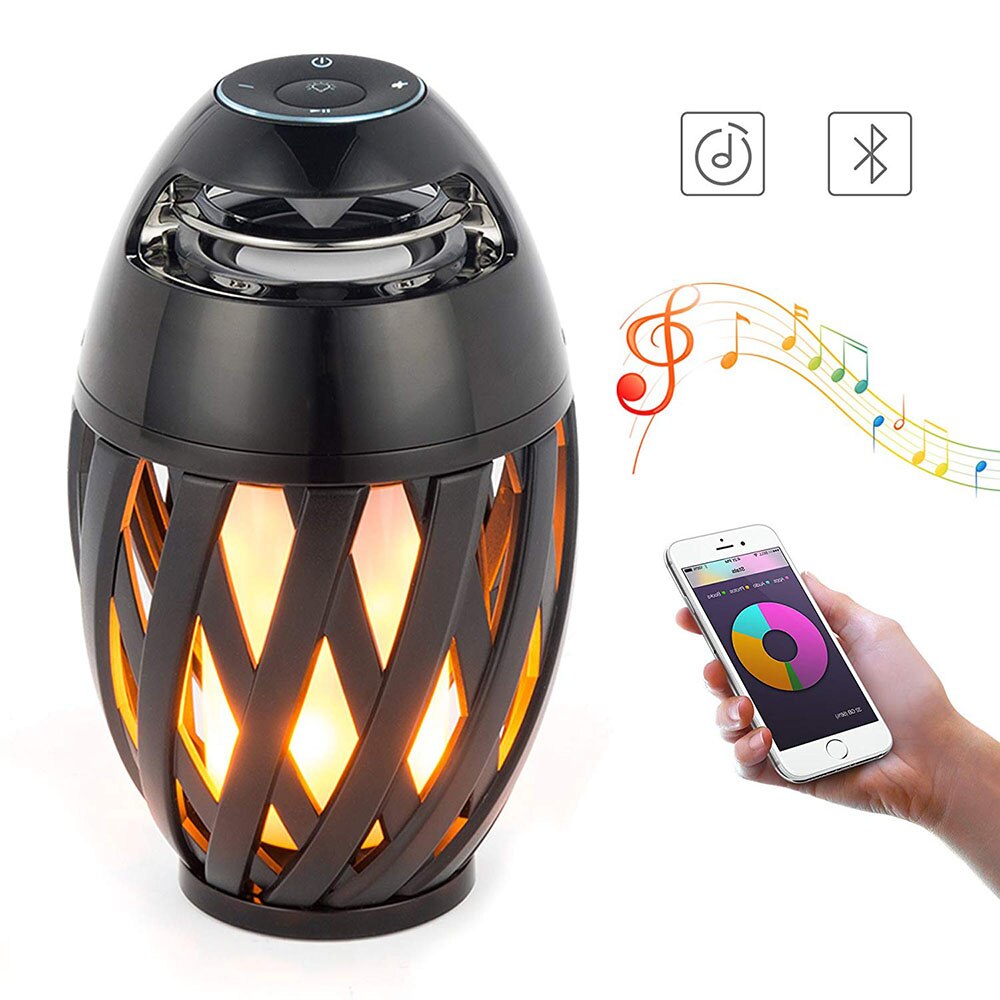 Bluetooth Speaker USB Charge Led Flame Lights Sfeer Vlam Tafellamp Muziek Nachtlampje Outdoor Draagbare Stereo Speaker