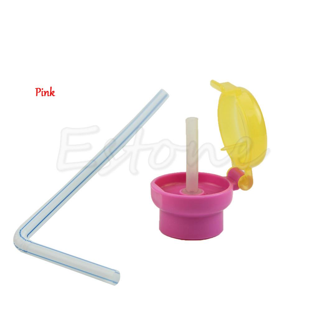 Sell Good Baby Kid Child Infant Toddler Feeding Drinking Straw Tube Bottle Cap: Pink