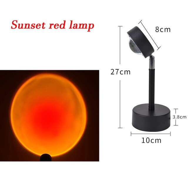 Usb Regenboog Zonsondergang Rood Projector Led Nachtlampje Zon Projectie Bureaulamp Voor Slaapkamer Bar Coffee Shop Wanddecoratie Verlichting: Sunset red lamp