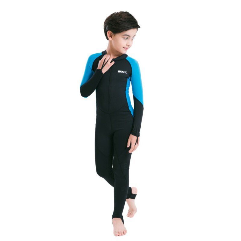 Traje de buceo de Lycra para niños, traje de buceo para niños de una pieza de colores, traje de baño de manga larga para surf