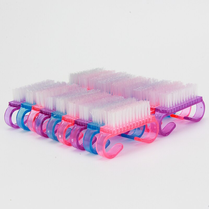 50 Uds. Mini cepillos de plástico para Nail Art, mezcla de colores, eliminador de polvo suave, cepillo de limpieza de ángulo pequeño, herramientas de cuidado de uñas para manicura