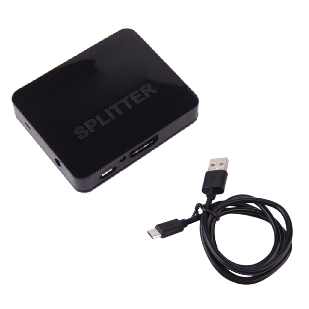 4K Splitter Full HD 1080p 4K Splitter 1 in 2 Out HD Amplifier Signal Distributor Divisor Switcher Amplifier Dual Display: Black