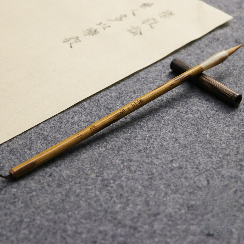 Small Regular Script Calligraphy Brush Weasel Hair Brush Caligrafia Pen for Chinese Meticulous Painting Fine Line Copy Scripture