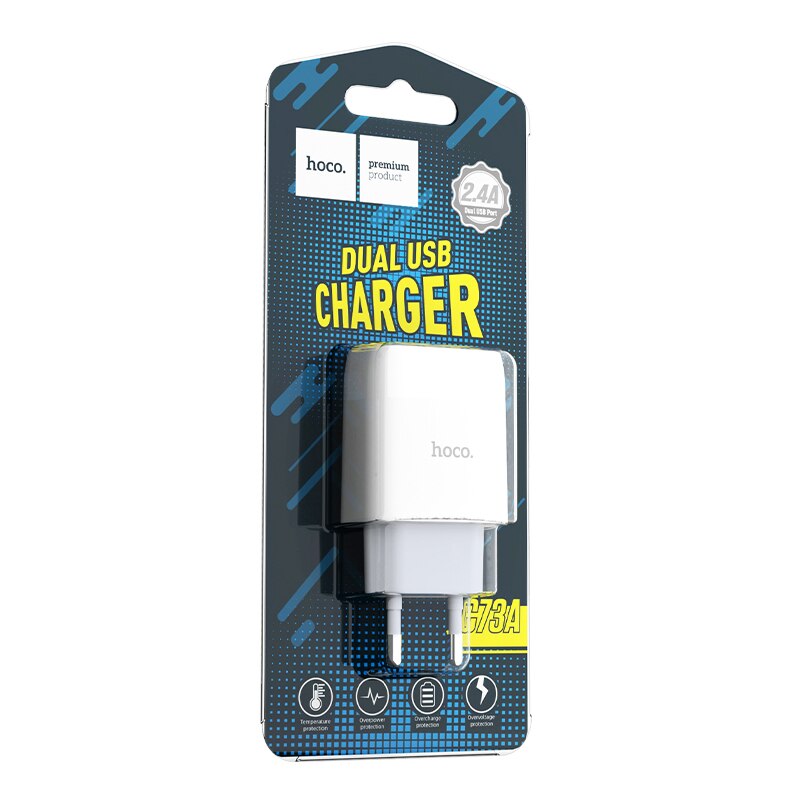 HOCO Dual USB Ladegerät Ladegerät 5V 2,4 A Eu-stecker Tragbare für iPhone 11 Pro Samsung Xiaomi redmi hinweis 8 Lade Doppel Adapter