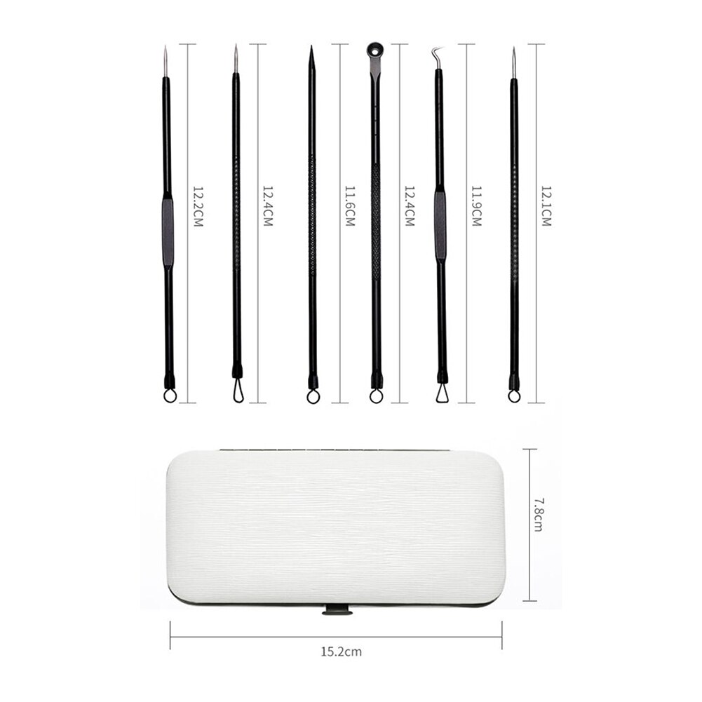 11pcs Acne Removal Tools Kit Stainless Steel Blackhead Extractor Face Care Manicure Pedicure Clipper