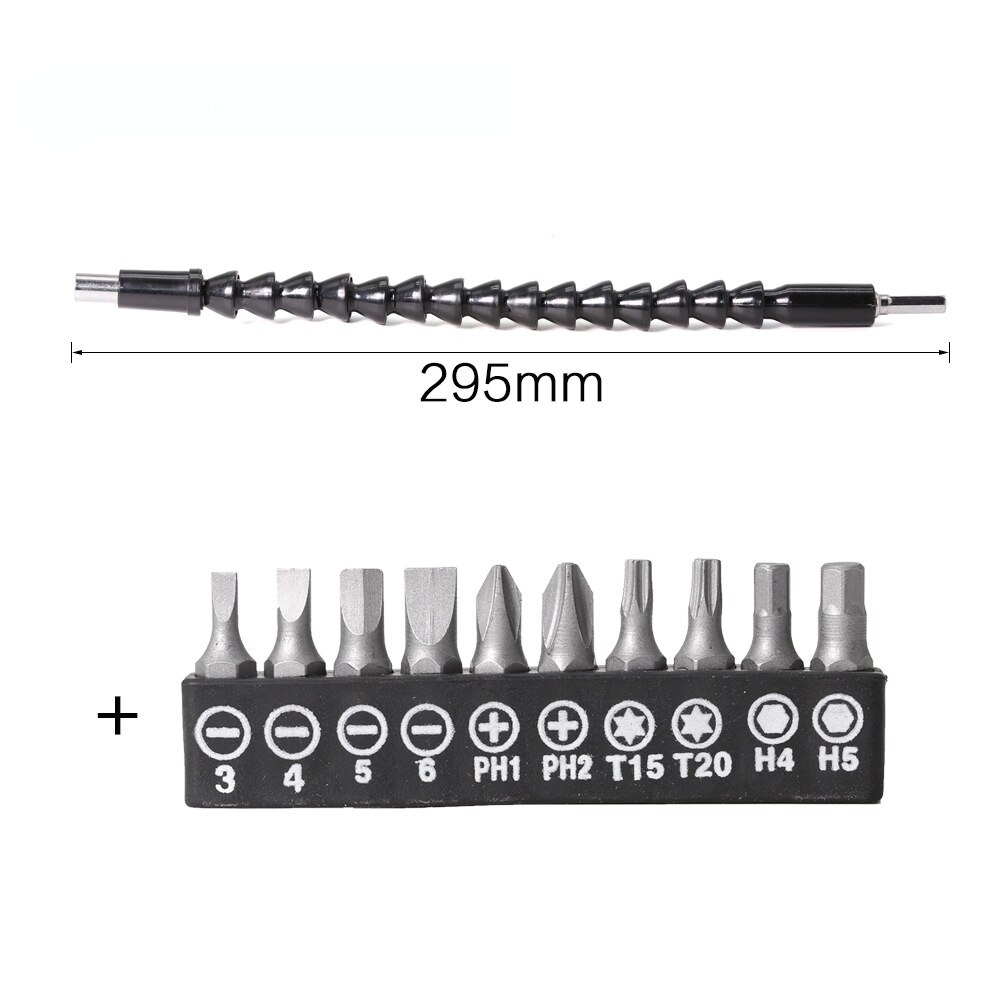 Flexible Shaft Drill Bit Extension Holder Link for Electronic Drill Hex Screwdriver Soft Shaft Driver Extend Rod Impact Tool Set: Suit 1