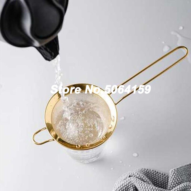Colador de aceite de malla fina de acero inoxidable, tamiz de harina dorada, coladores de harina, filtro de malla de café, herramientas para hornear, utensilios de cocina