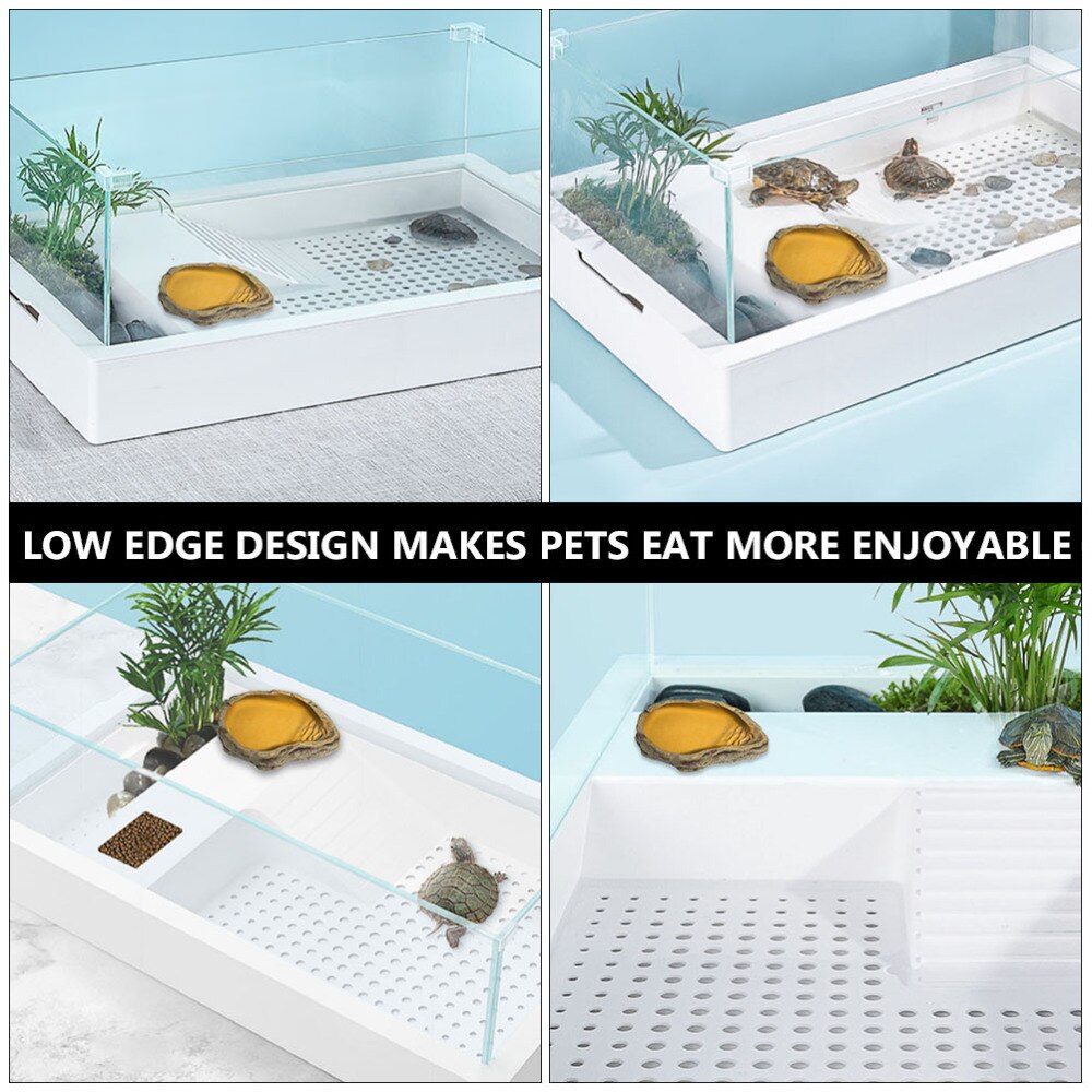 Pet Reptile Feeder Bowl Dragon Beard Turtle Resin Landscape Pet Cage Drink Bowl