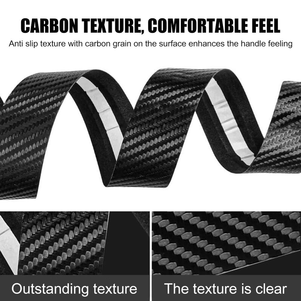 2 pièces vélo de route guidon sangle résistant à l'usure en cuir PU carbone impression barre de vélo poignées envelopper ensemble de ruban accessoires de vélo