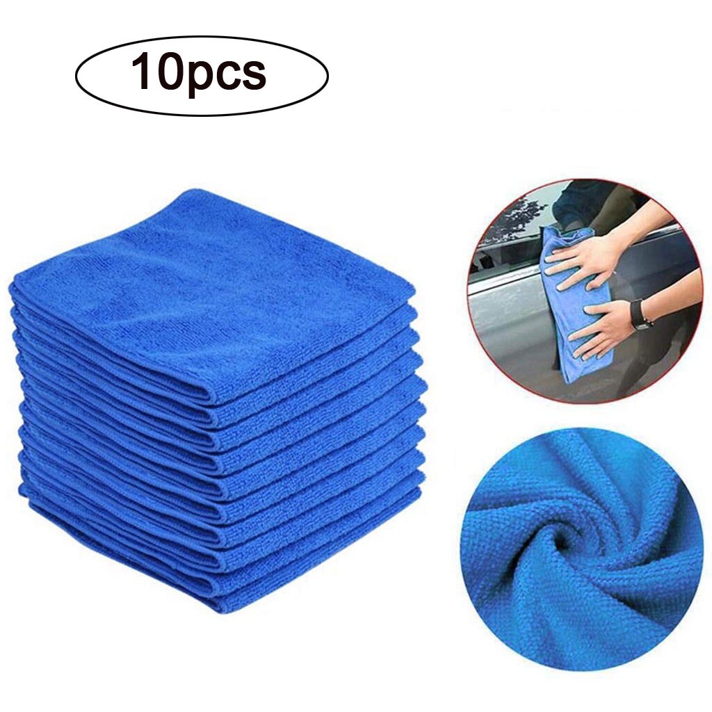 10PC Blue Car Cleaning Detailing Mirofiber Soft Polish Cloths Towel l0401