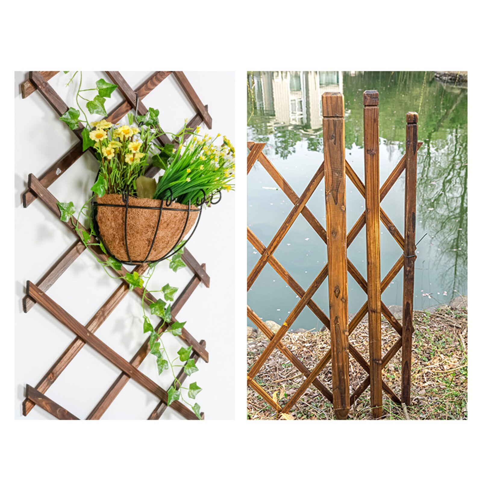 Retractable Garden Planter Climbing Grid Fence Folding Flower Stand Trellis Decoration Balcony Guardrail Planting Support Frame