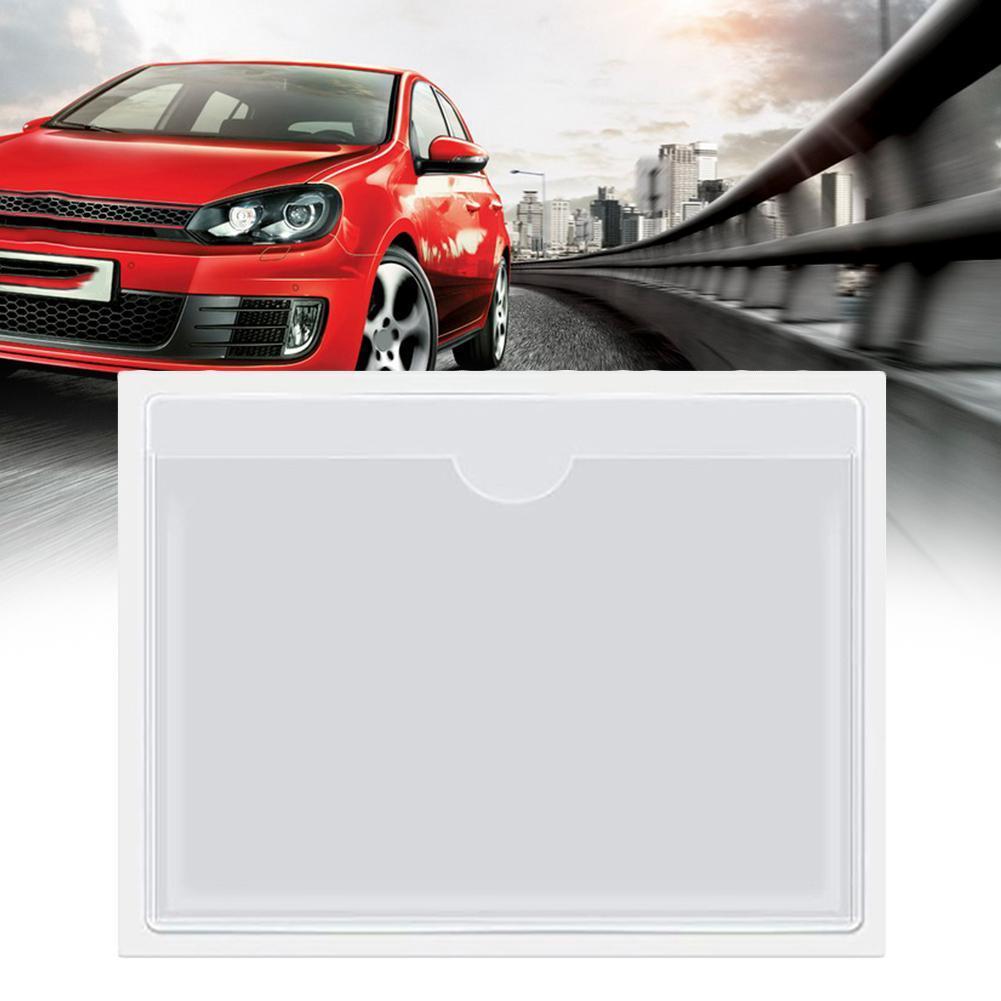 Étiquettes autocollantes pour pare-brise, sac Transparent pour carte de Parking, couverture de carte en plastique, autocollant de voiture, 4 pièces