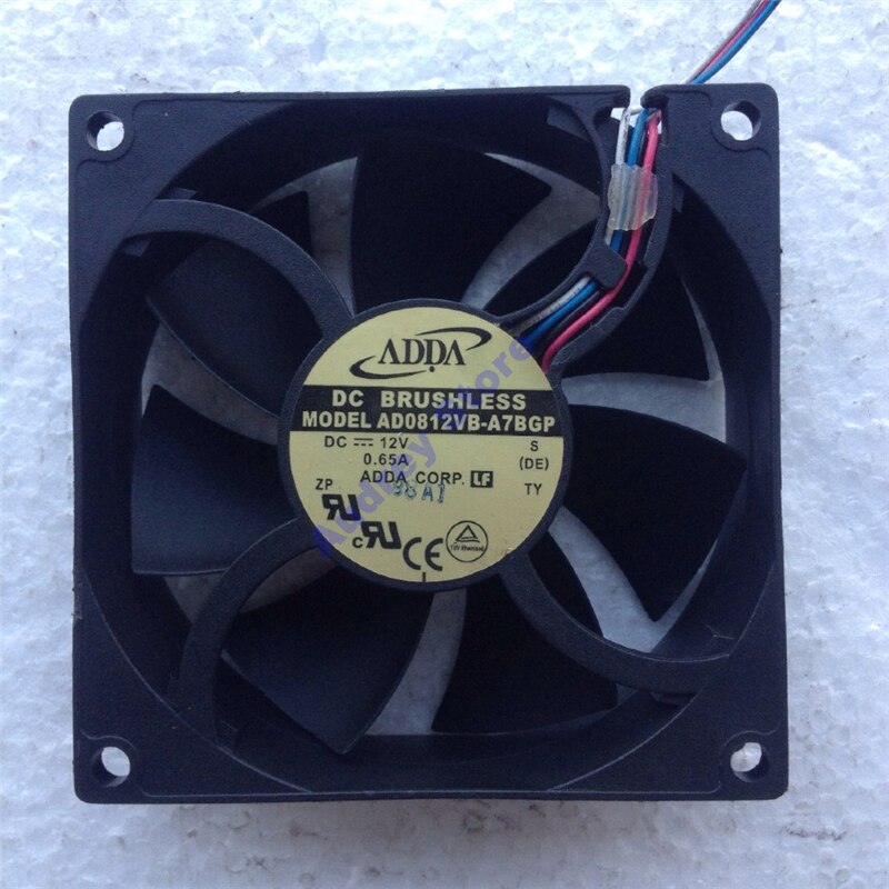 Adda AD0812VB-A7BGP DC12V 0.65A 7.8W Dubbele Kogellager 4-Draad Fan 4000 Rpm Air Blower