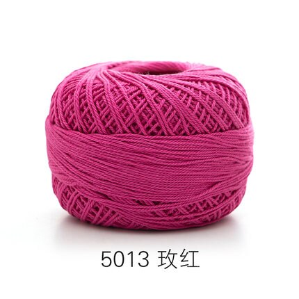 50g/ball 5# Lace Yarn 3 ply 100% Cotton for Hand Knitting Crochet Thin Thread for DIY Pillow Lace Supplies Soft: 5013