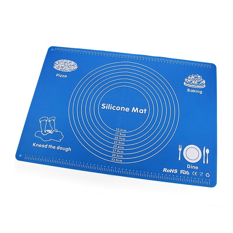 TEENRA-tapis de pâtisserie en Silicone, tapis de cuisson antiadhésif de grande taille, tapis de pâte à rouler, ustensiles de cuisson: Bleu marine
