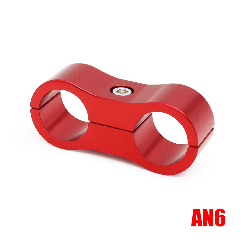 AN4 AN6 AN8 AN10 AN12 abrazadera de línea de manguera de goma trenzada, separador de línea anodizado de aluminio, Kit de abrazadera divisora, negro/rojo/azul: Gris oscuro