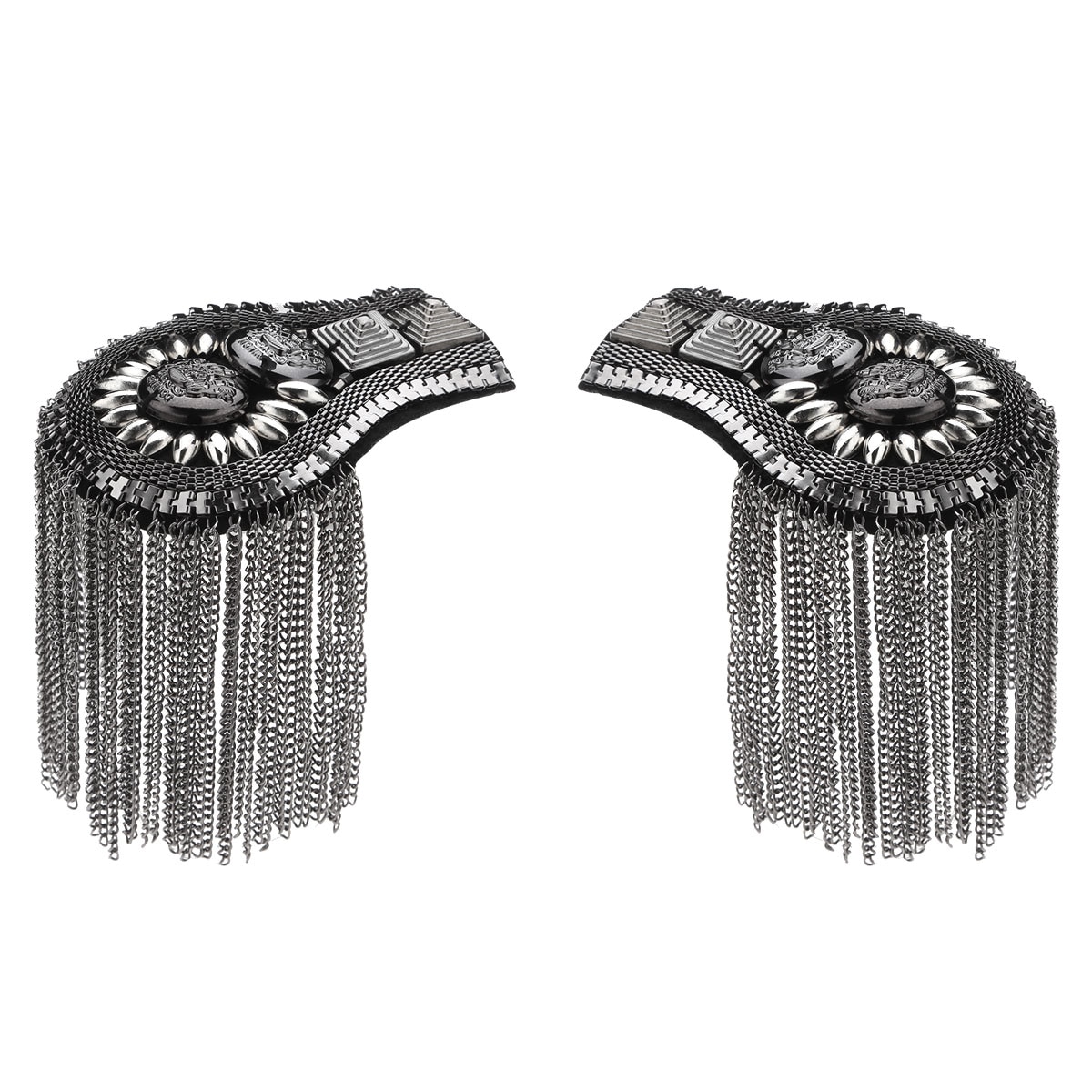 Unisex Handgemaakte Epauletten Vintage Gothic Punk Epauletten Kleding Decor Epaulet Accessoires Schouder Board Badge Diy Sieraden: Gun Short Tassel