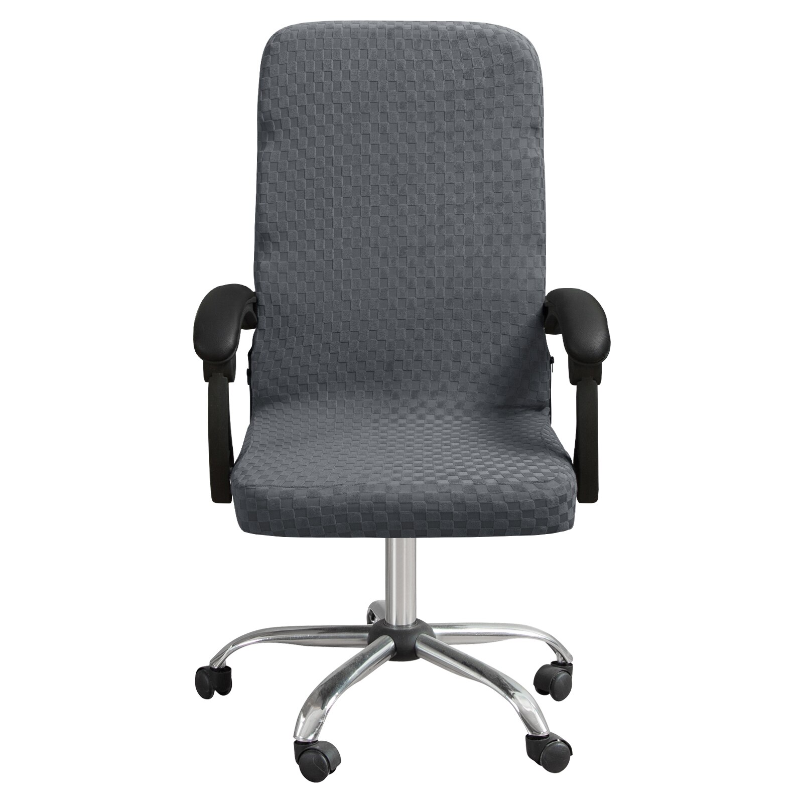 Modern Spandex Computer Chair Cover 100% Polyester Elastic Fabric Office Chair Cover Easy Washable Removeable: silver / M