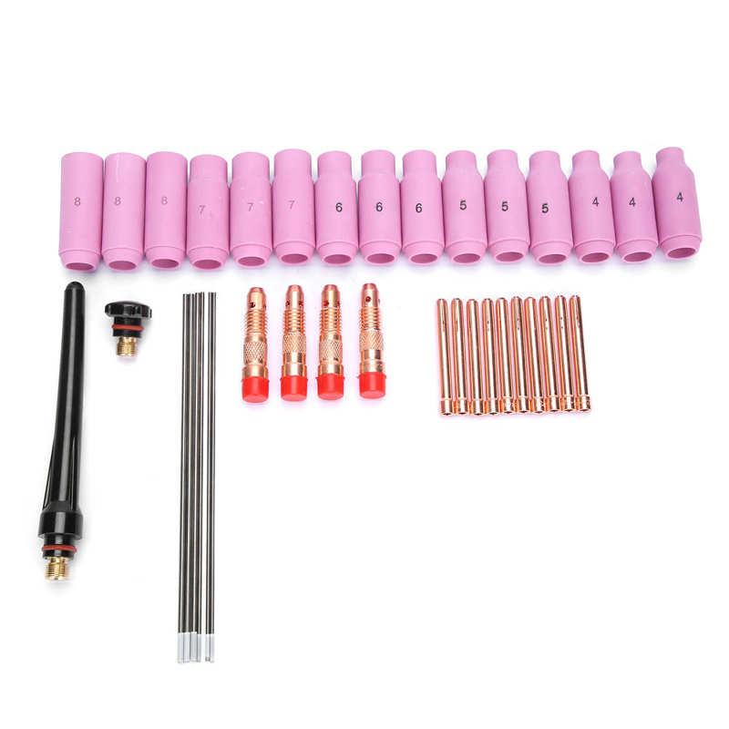 car tools set box emergency package TIG Wearing Parts Set Welding Torch Kit Gas Lens Nozzle for WIG