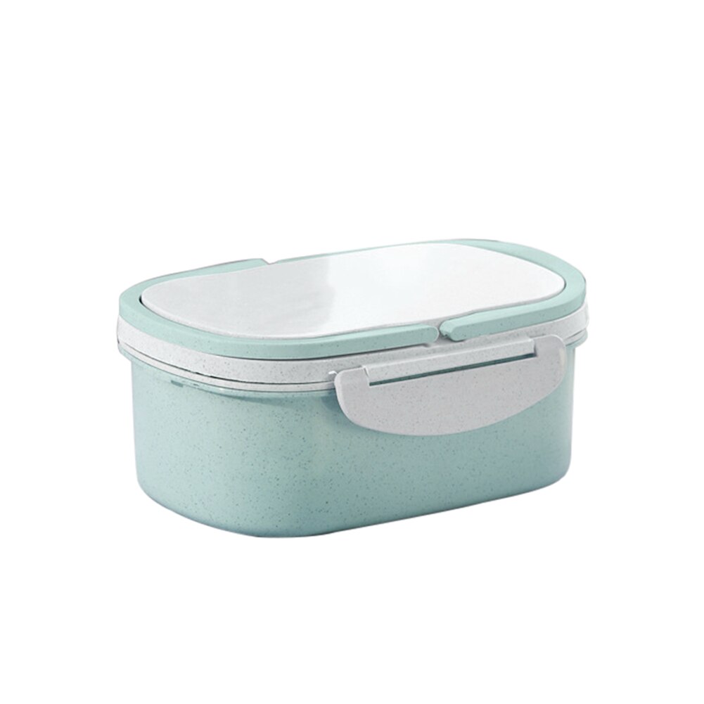 Dubbele Laag Tarwe Stro Grote Capaciteit Bento Lunchbox Voedsel Opslag Container: green