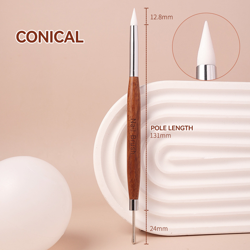 Dual-Ended Nail Art Brush with Silicone Spatula Carving Flower Painting Pen & Nail Gel Mixing Tool Multi-Function Manicure Tools: light green