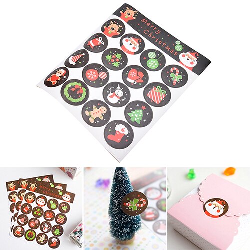 6 Sheet DIY Cookie/Cake Labels Stickers Kitchen Sweets Party Seal Sticker Scrapbooking Merry Christmas Kraft Sticker