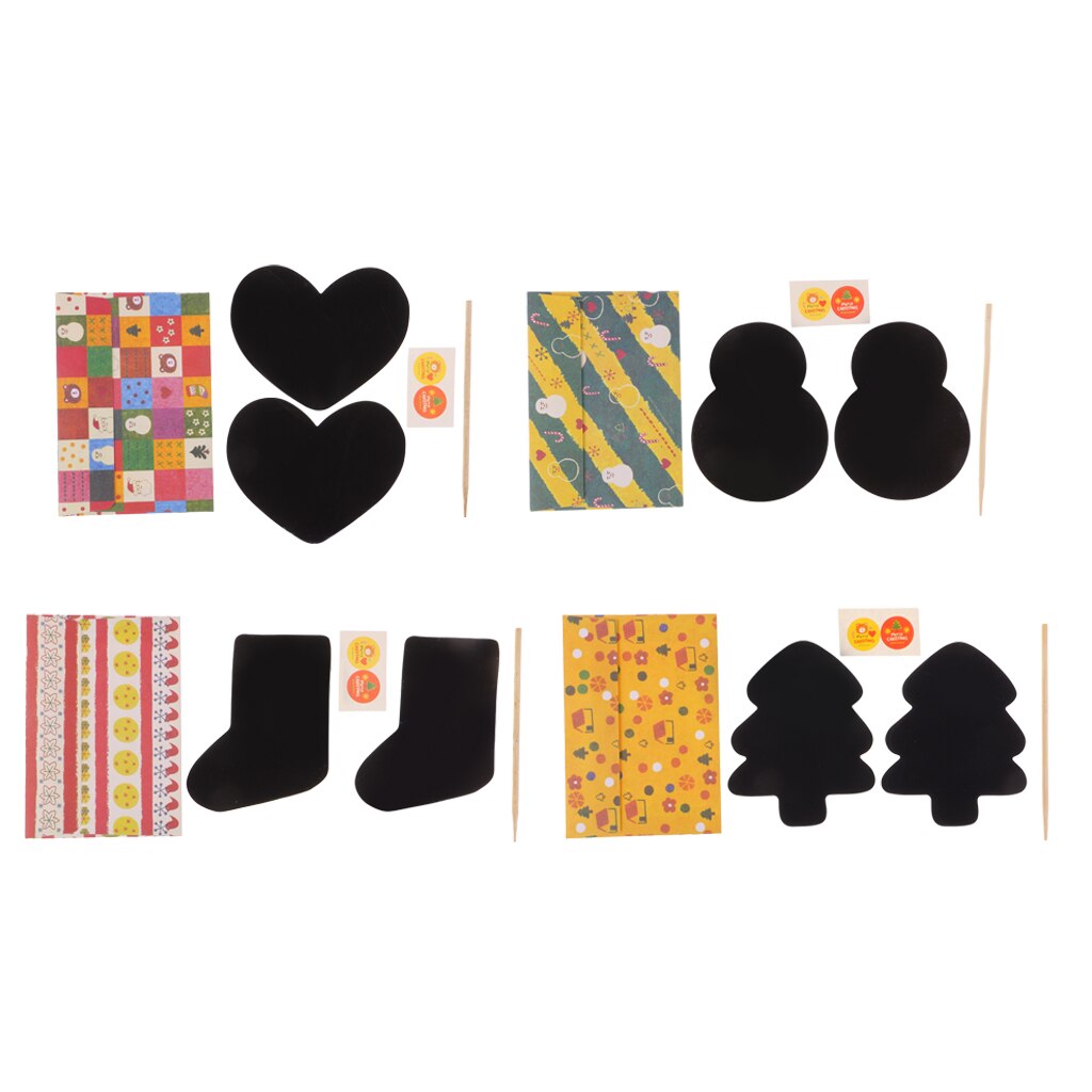 LOKIPA Weihnachts-Kratzpapier Set – 80 Karten Mit 20 Motiven, Holzstifte & Bänder – Regenbogen-Zauberkarten Für DIY-Deko