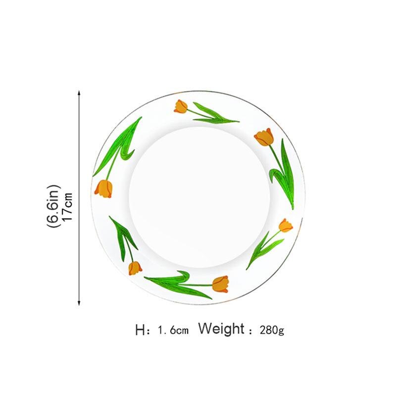 Tulpe Malerei Glas Lebensmittel Erzähler Obst Nachtisch Kuchen Salat Schale Mahlzeit Pasta Lagerung Container Wichtigsten Gericht Westlichen Geschirr: 17x17CM