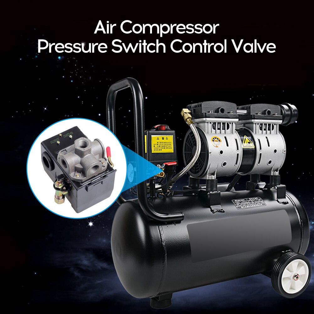 Air Compressor Pressure Switch Control Valve 120PSI 4 Port Unloader On/Off Lever Pressure Control