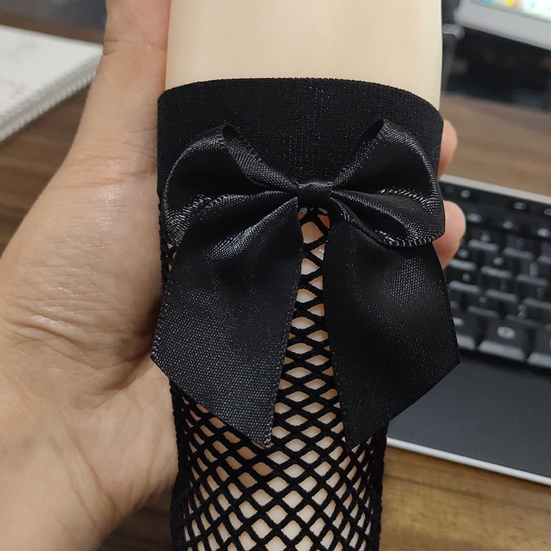 Calze per bambini a rete calze per bambini in tubo di cotone per bambini calze a rete Bowknot Enfants Chaussettes Filles calze al ginocchio per bambini