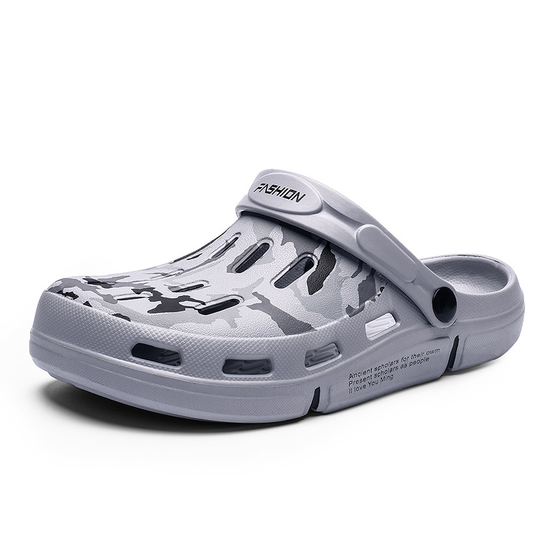 outdoor men's sandals man sandal men shoes home slippers beach garden shoe non-slip summer shoes: Gray / 41
