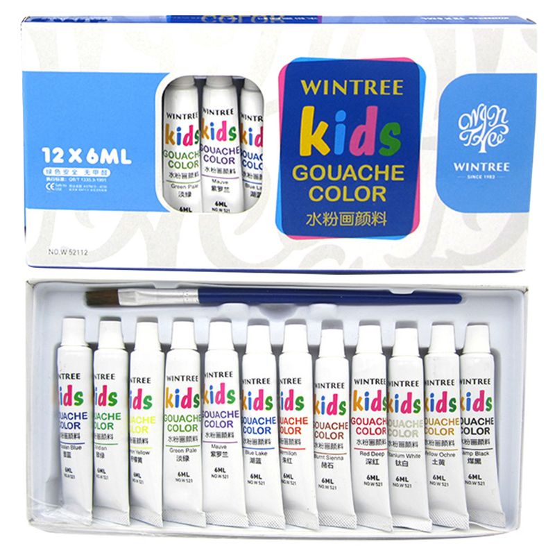Gouache Paint Set 24 Vibrant Colors in Tubes Convenient to Mix with Great Result W91A